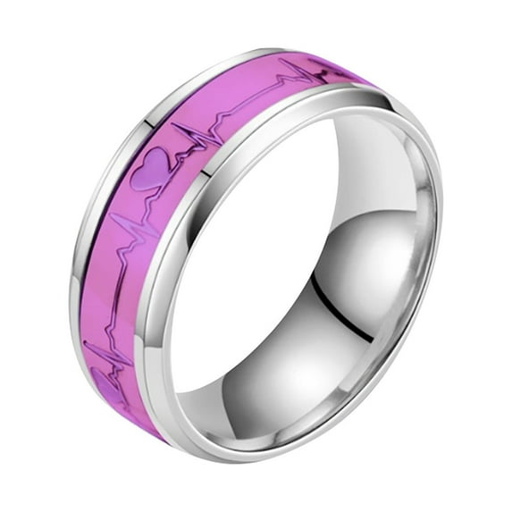 promise rings for couples set romantic couple silver engagement men and women anniversary/wedding/promise jewelry her Multicolor Ring Heart Shaped Titanium Steel Individual Couple Gift