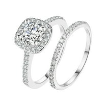 promise rings for women rose gold couple set stacking anniversary/wedding/promise jewelry her Women Ring Rhinestone Men Jewelry Rings Size 6-11 Alloy Gift Finger Couples #01 Silver,6