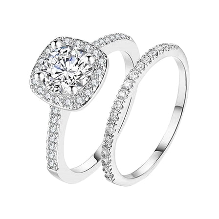 promise rings for women rose gold couple set stacking anniversary/wedding/promise jewelry her Women Ring Rhinestone Men Jewelry Rings Size 6-11 Alloy Gift Finger Couples #01 Silver,6