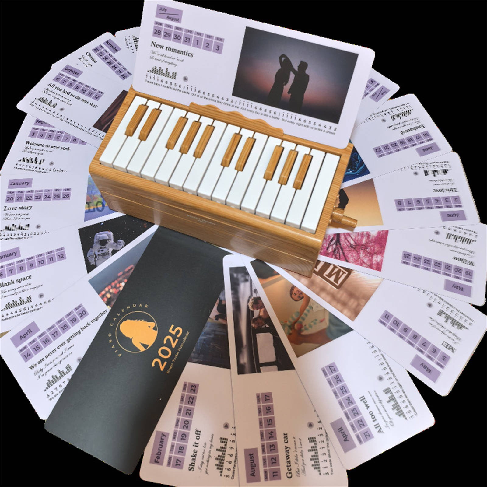 promotion! Playable Piano Desk Calendar 2025 Mini Piano Calendar With