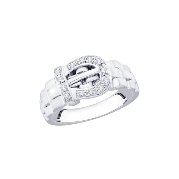 prongs Set Diamond Men's Fashion Ring in 10K White Gold (1/6 cttw, G-H, I2-I3)