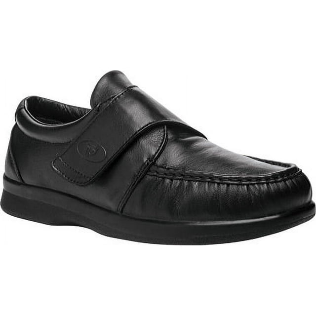 propet men's pucker moc strap shoe,black,8.5 m (us men's 8.5 d)