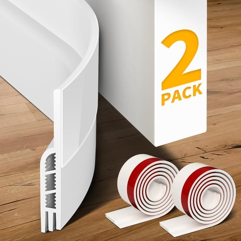 propuri Door Draft Stopper Insulator Door Sweep Weather Stripping Noise Stopper,2 Pack White