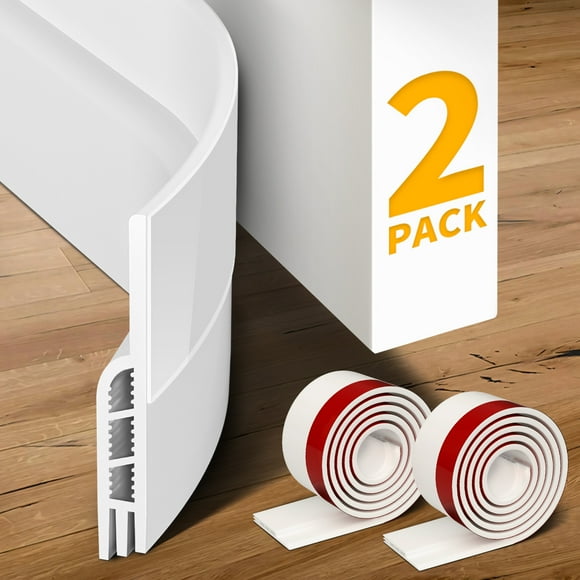 propuri Door Draft Stopper Insulator Door Sweep Weather Stripping Noise Stopper,2 Pack White