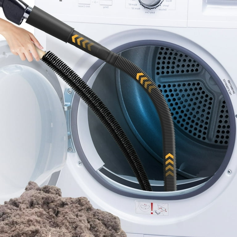 propuri Dryer Vent Cleaning Kit, Dryer Lint Vacuum Attachment and Flexible  Dryer Lint Brush,2PCS Black