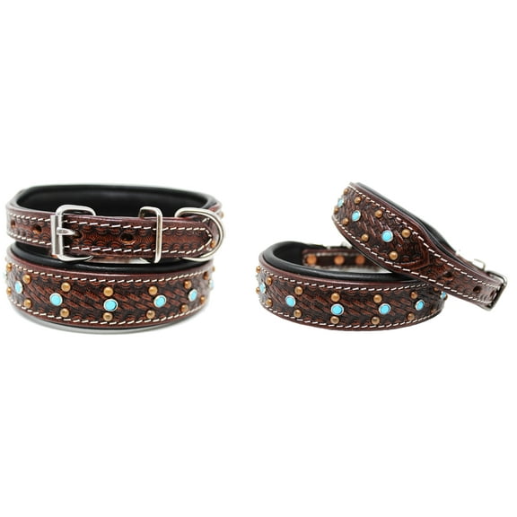 prorider xsmall 9''- 13'' dog puppy collar genuine cow leather padded canine 6013