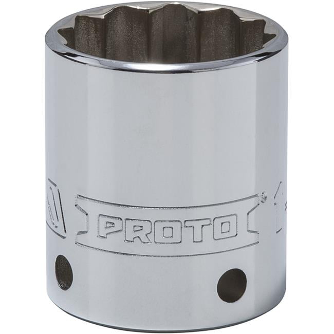 Queller Wholesale  0.5 Drive x 3.188 in. Proto Socket - 12-Point, Standard - Tether Ready, Chrome