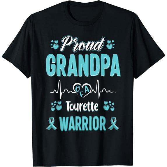 proud Grandpa Tourette syndrome warrior awareness ribbon T-Shirt