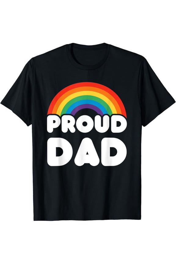 proud dad LGBT flag Gay Pride LGBTQ T-Shirt