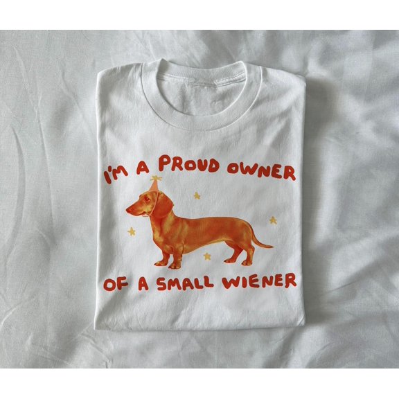 proud owner of a small wiener wiener dog t shirt unisex meme t shirt silly goose t shirt g