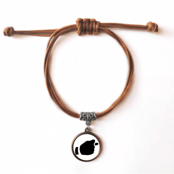 provoke gesture outline pattern bracelet leather hide wristband brown jewelry