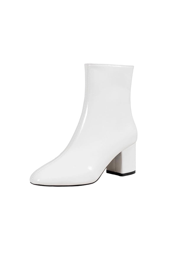 prrcolt Womens Ankle Boots Elegant Chunky Heel Side Zipper Booties with Pointed Toe