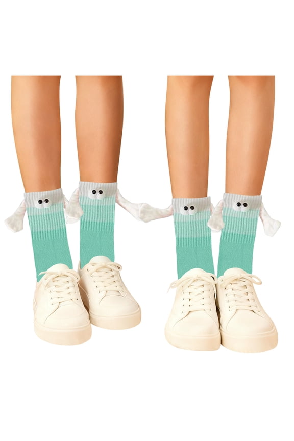 prucolt Holding Hands Socks, Adult Magnetic Funny Couple Socks Mid-Tube Socks Stockings Novelty Gifts for Men Women Friends