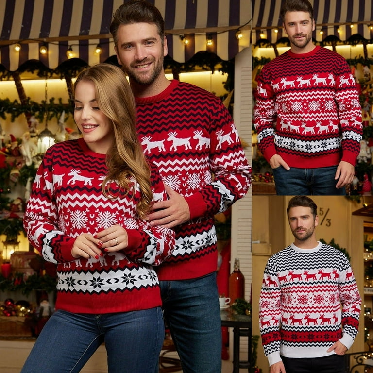 pseurrlt 2023 Couples Christmas Pajamas Men Velvet Christmas Matching Pajamas