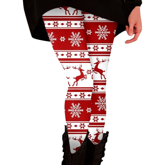 pseurrlt Women's Christmas Leggings High Waisted Workout Pants Tummy Control Santa Claus Print Gym Legging Tights