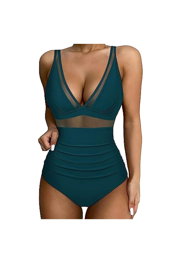 Bathing Suit for Women, Women Stylish Multi Color Printed Swimsuit Tight Fitting Push Up Design for Beach Pool Party Summer Vacation Swimwear Swimsuit Women Special Price Green 4