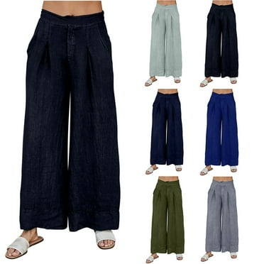 pstuiky Cargo Pants for Women, Women Print Mid Waist Loose Tight Stylish Oversized Casual Womens Pants Gift for Girl Winter Savings Blue L