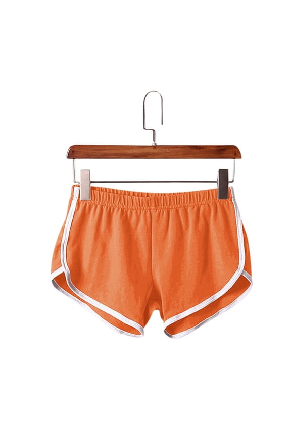 Cotton Shorts for Women, Womens Cotton Yoga Dance Short Pants Sport Shorts Summer Athletic Cycling Hiking Sports Leisure Shorts Orange S