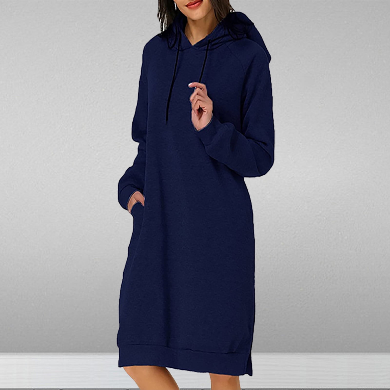 EYY Women White Magma Long Hooded Dress - Blacksburg
