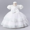 thumbnail image 1 of pstuiky Girls Dresses, Toddler Girls Girls Children's Short Sleeve Lace Bow Mesh Dress Gauze Dress Princess Dress Girls Maxi Dress Casual Dresse Up to 65% off Size, 1 of 5