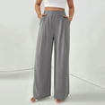 thumbnail image 1 of pstuiky High Waisted Dress Pants for Women, Solid Color Loose Long Straight Leg High Waisted Outfits for Vacation with Pockets Fashion Activewear for Women Up to 65% Off Gray S, 1 of 7