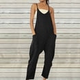 thumbnail image 1 of pstuiky Jumpsuit for Women, Women Print Wide Leg Long Pants With Pockets Straight Modern Fit Loose Flowy Oversized Fitness Sports Baggy Gift for Women Black XL, 1 of 6