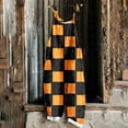 pstuiky Jumpsuit for Women, Women's Plaid Print Cuffless Pocket Strap