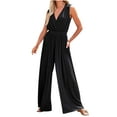 thumbnail image 1 of pstuiky Sleeveless Jumpsuit for Women Casual Solid Color V Neck Wide Leg Jumpsuits Overalls Dressy Trendy Summer Outfits Clothes, 1 of 6