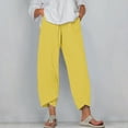 thumbnail image 1 of pstuiky Long Trousers for Women, Women Solid Color Mid Waist Loose Fit Stylish Oversized Full Trousers Wide Leg Pants Gift for Women Yellow XXXXXL, 1 of 5