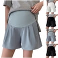 thumbnail image 1 of pstuiky Maternity Biker Shorts with Pockets Adjustable Waist Support Plus Size Comfortable Lounge Wear for Expecting Mothers One Size Plus Size Maternity Shorts, 1 of 8