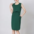 thumbnail image 1 of pstuiky Maternity Dress Summer Solid Color Drop Shoulder Mid-Length Dress Casual Slim Fit Sleeveless Dresses Women's Pregnancy Dresses, 1 of 5