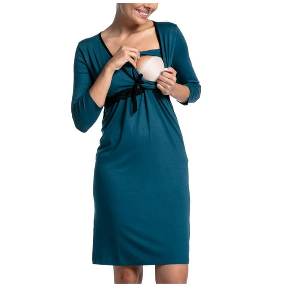 pstuiky Maternity Dresses, Pregnant Women Delivery Clothess Short Sleeved Open Breastfeeding Clothess Pregnant Women's Skirts Short Sleeved Round Neck Dresses Maxi Dresses for Women 2024 Hot Prices