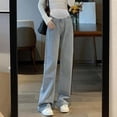 thumbnail image 1 of pstuiky Maternity Pants for Women Wide Leg Jeans High Waist Over The Belly Support Pants Loose Fit Straight Leg Floor Length Trousers Pregnancy Pants for Women, 1 of 3