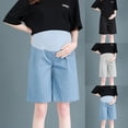 thumbnail image 1 of pstuiky Maternity Shorts with Pockets Women's Plus Size Shorts Fashion Solid Color Cotton Linen Shorts Capris for Women over the Belly Pregnancy Shorts Loose Comfy Clothes Summer, 1 of 6