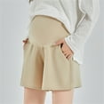 thumbnail image 1 of pstuiky Maternity Under Dress Shorts Cotton Shorts Soft Breathable Belly Support Capri Pants for Pregnancy Casual Home Wear Maternity Casual Shorts, 1 of 3