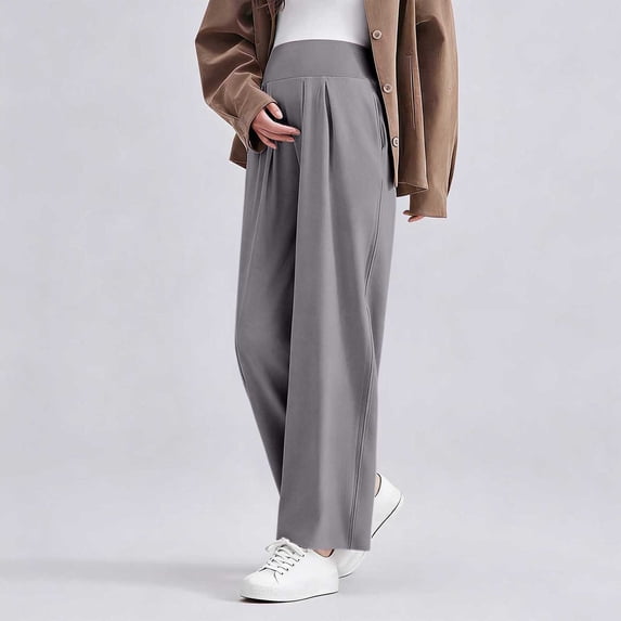 pstuiky Maternity Work Pants Women'S Solid Color High Waist Wide Leg Pants Palazzo Flowy Soft Lounge Yoga Pants Summer Long Pants Lightweight Pregnancy Pants