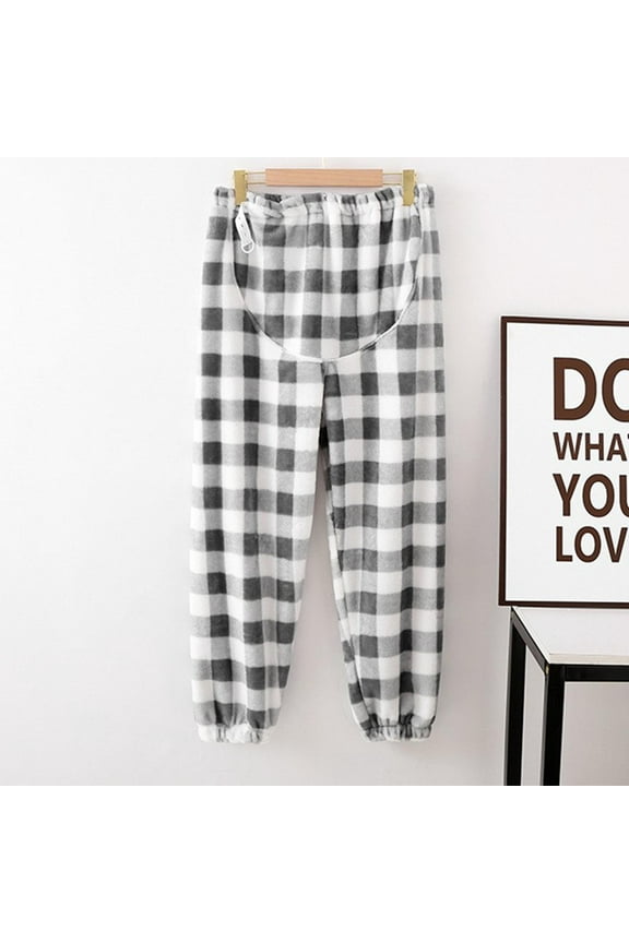 Maternity Yoga Pants Flannel-Lined Jogger Pants with Adjustable Waistband for Women Plus Size Winter Pregnancy Wear Cuffed Ankle Pants Pregnancy Pants for Work