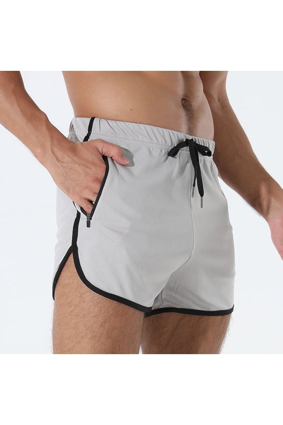 Mens Beach Shorts, Men Casual Sports Mesh Breathable Running Training Shorts With Zipper Pocket Drawstring For Gym Swim Workout Quick Dry 3 Inch Swim Trunks Up To 60% Off