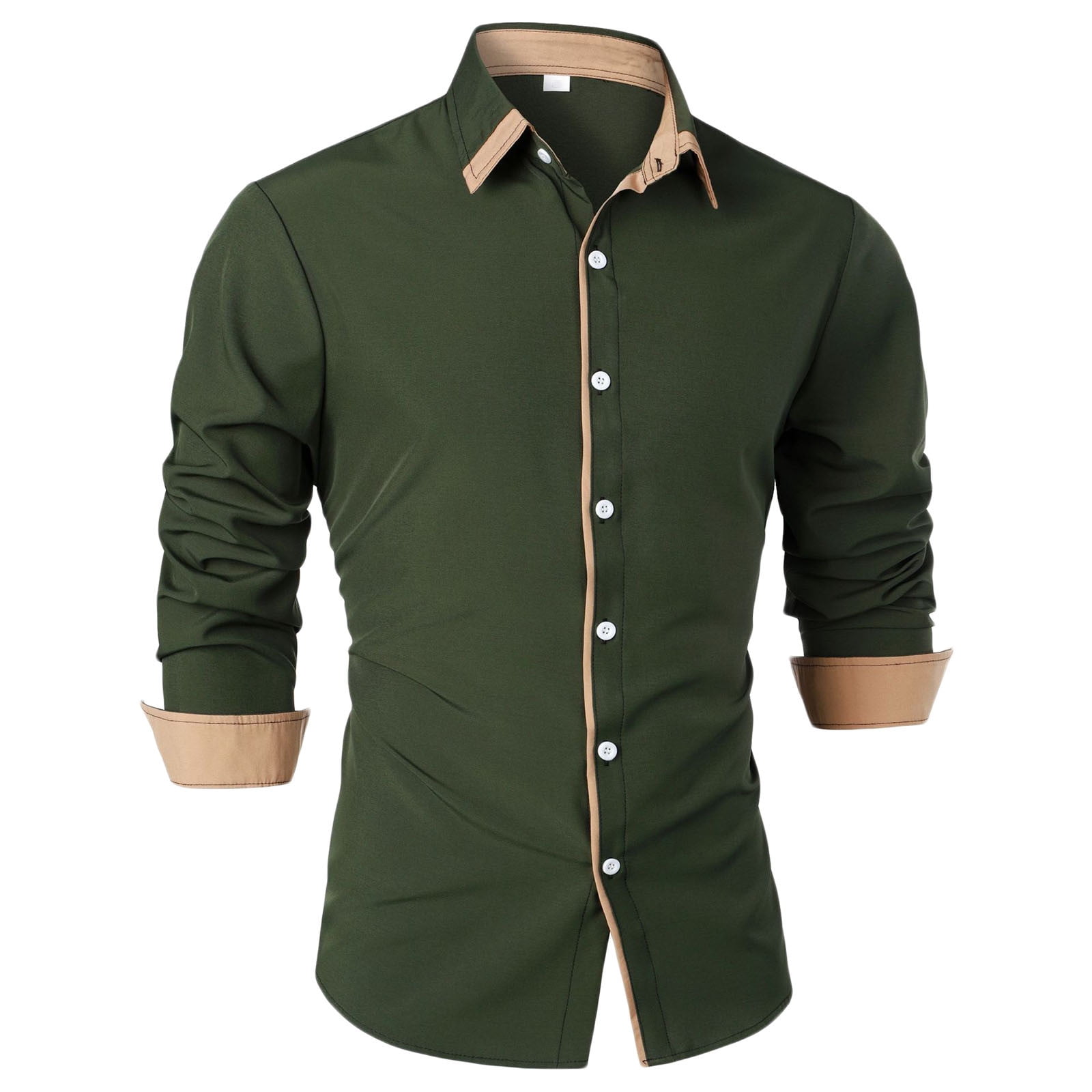 pstuiky Mens Shirts, Men Long Sleeve V-Neck Print Long Sleeve Shirts for  Women Loose Fit Loose Flowy Oversized Blouses for Boy Dress Shirt Army  Green L - Walmart.com