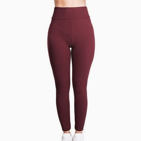 pstuiky Seamless Leggings for Women, Solid Color Loose Long Elastic High Waisted Trousers Summer Gym Pants Women Wine S
