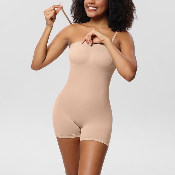 pstuiky Shapewear Bodysuit, Shapewear Shorts Halter Adjustable Corset Bodysuit Seamless Body Shaper Tank Tops Bodysuit for Women