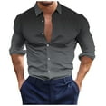 thumbnail image 1 of pstuiky Shirts for Men, Men Long Sleeve V-Neck Print T-Shirts Classic Fit Active Oversized Shirts for Boy Men's Shirts Amazing Prices Black L, 1 of 4