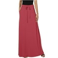 thumbnail image 1 of pstuiky Skirt for Women , Women Solid Color Elastic-Waist Skirt with Ankle-Length Skirt with Pockets Leisure, 1 of 7