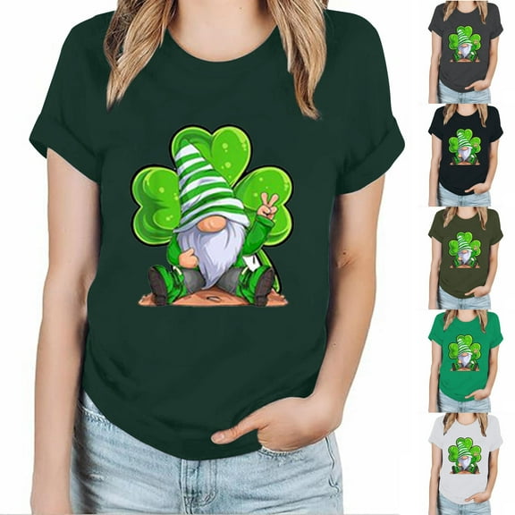 pstuiky St Patty's Lucky T-Shirt, St Patricks Day Women's Shamrocks T-Shirt Short Sleeve Crew Neck Tops St. Patrick's Day Shirt for Girls St. Patrick's Day Gift