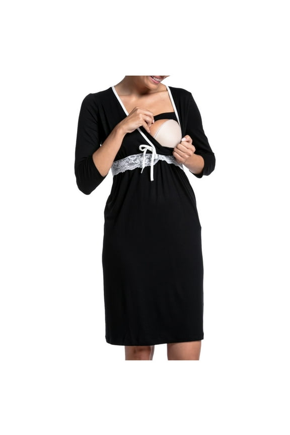 Summer Maternity Dress, Pregnant Women Delivery Clothess Short Sleeved Open Breastfeeding Clothess Pregnant Women's Skirts Short Sleeved Round Neck Dresses Womens Summer Dresses