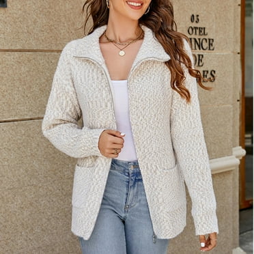 pstuiky Sweater, Women Printing Long Sleeve Crew Neck Open Front Cardigan Sweater Slim Fit Womens Plus Sweaters Knit Sweater