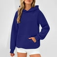 thumbnail image 1 of pstuiky Sweatshirt for Women, Women Solid Color Round Neck Long Sleeve Sweatshirt Loose Fit Trendy Plus Size Womens SweatshirtsBlouse Womens Tops for Women Clearance Blue L, 1 of 1