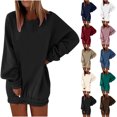 thumbnail image 1 of pstuiky Sweatshirt for Women, Women Solid Color Round Neck Long Sleeve Sweatshirt Relaxed Fit Workout Oversized Womens SweatshirtsBlouse Girls Sweatshirts for Women Hot Prices Beige L, 1 of 6