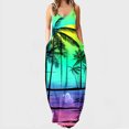 thumbnail image 1 of pstuiky Women's Fashion Sexy Vintage V Neck Sleeveless Printing Party Dresses, 1 of 5