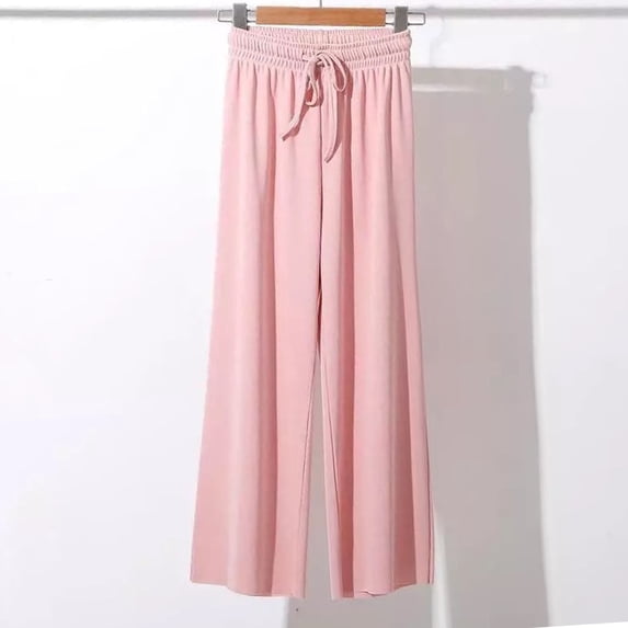 pstuiky Trousers, Women Solid Color Drawstring Pants Elastic Waist Pants Mid Waist Classic Fit Workout Oversized Long Pajama Pants Joggers Gift for Women Pink XL